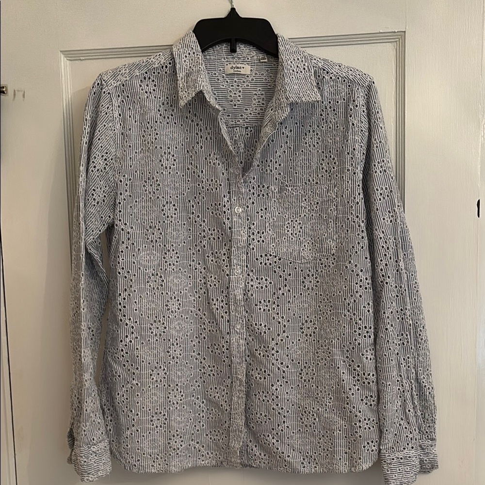 Dylan eyelet button down cotton shirt